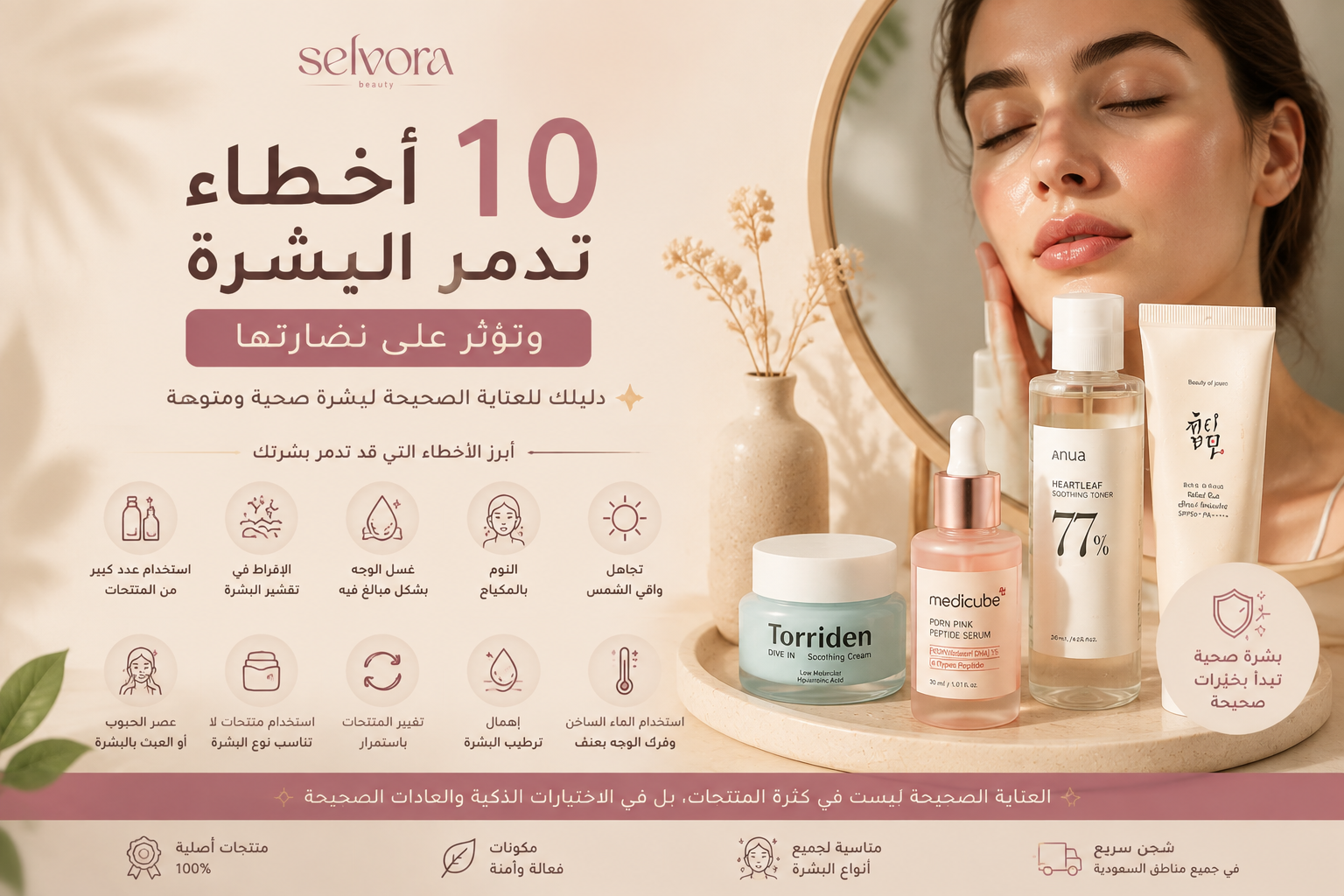 أخطاء تدمر البشرة
